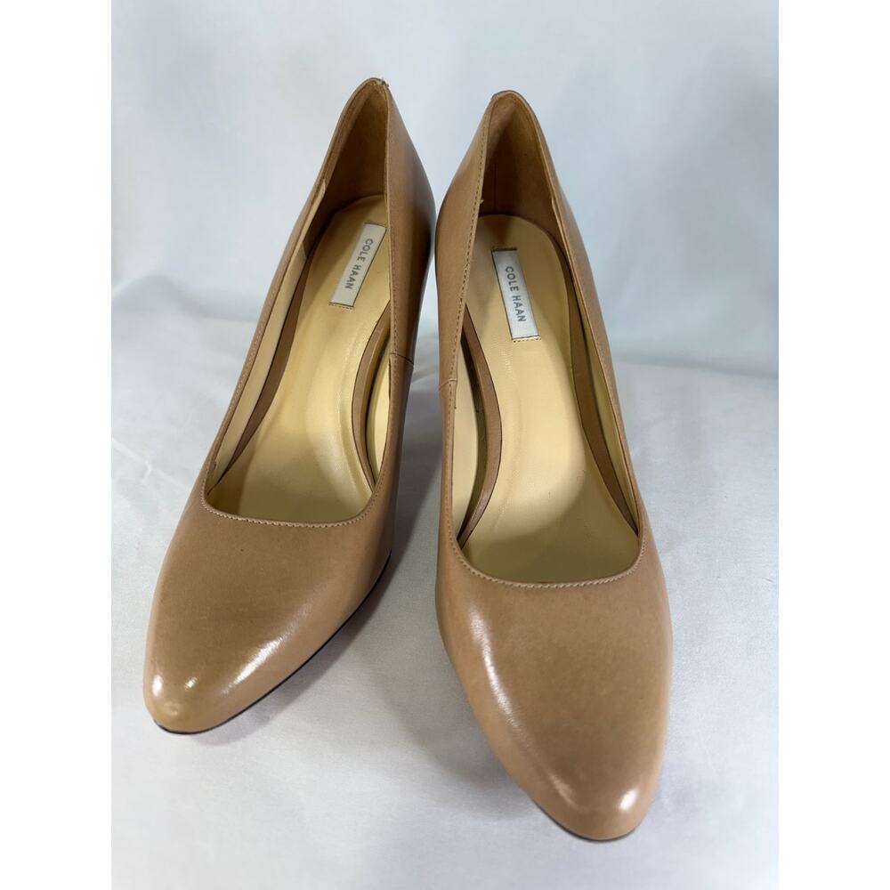 Cole Haan Women’s 7.5B Tan Nude Leather Pumps Classic High Heel Career Shoes